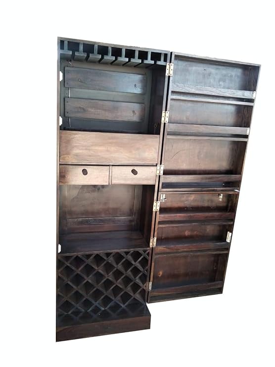 SS WOOD Furniture Pre-Assemble Wooden Bar Cabinet/Wine Rack/Beer Bar with Wine Glass Storage