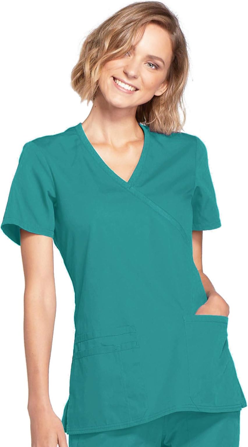 Cherokee womens Workwear Core Stretch Mock Wrap Scrubs Shirt Medical Scrubs (pack of 1)