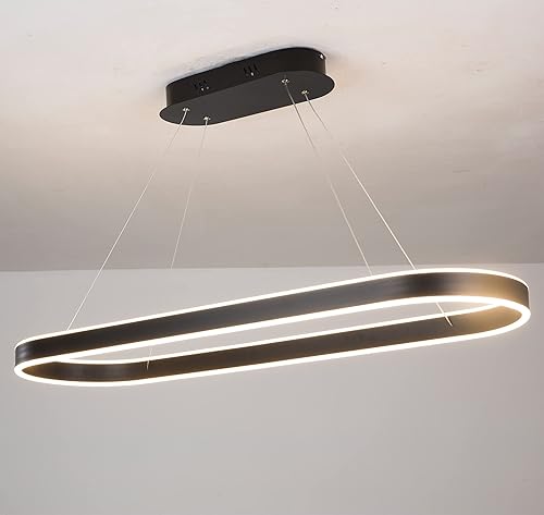 Miniatura 7 de Lámpara colgante LED regulable para mesa de comedor, candelabros circulares, moderna isla de cocina dorada, tira remota, candelabros blancos,