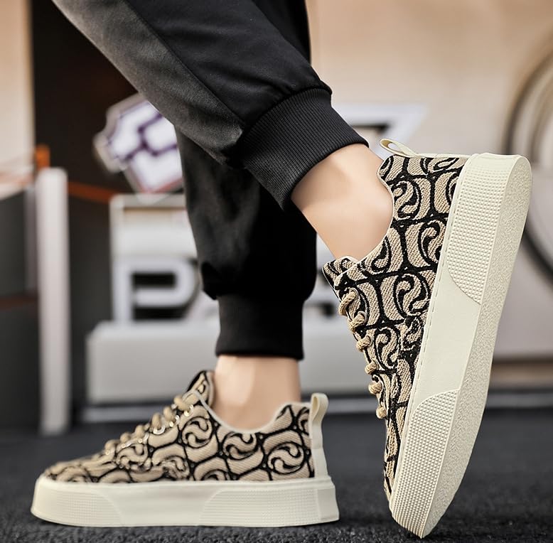 Men's Trendy Street Style Breathable Skateboard Shoes, Comfy Non Slip Lace Up EVA Sneakers for Men's Outdoor Activities2