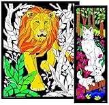 Stuff2Color Lion and Fox - 23x20 Fuzzy Velvet Coloring Poster