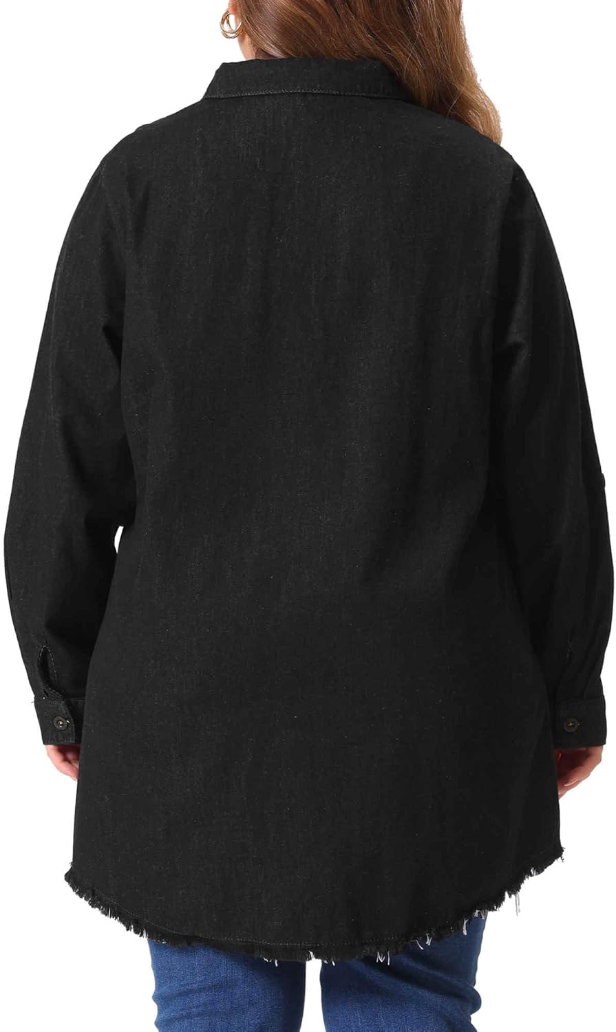 Agnes Orinda Plus Size Shirts for Women Chambray Top Button Down Denim Shirts Tops 2025 - Image 5