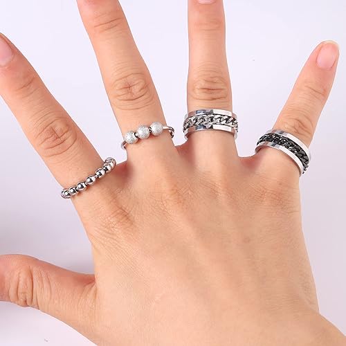 Miniatura 3 de Anillos para ansiedad para mujeres, hombres y niños, anillo de ansiedad para hija, meditación, anillo giratorio para aliviar el estrés y la ansiedad