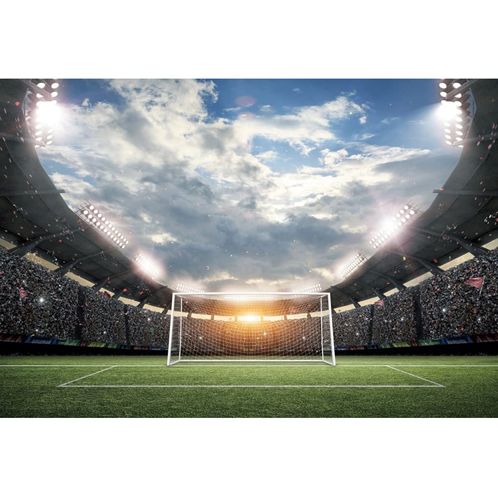 Ttincceer Sfondo Rotondo Calcio 200 Cm – Campo E Rete Per Compleanni E Servizi Fotografici