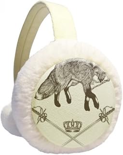 Fox espada coroa animal estilo barroco aquecedor de orelhas de inverno cabo de lã peluda para uso ao ar livre