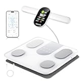 Smart Scale for Body Weight, 8 Electrode Bathroom Scale for Weight Fat BMI Muscle Mass, 28 Full Body Composition Analyzer, Accurate Weight Scale, Rechargeable, 400 lbs, White