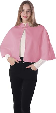 Baoqiya Wool Blend Capelet Capes Hooded Warm Poncho Bridal Stole Cape shawl for women