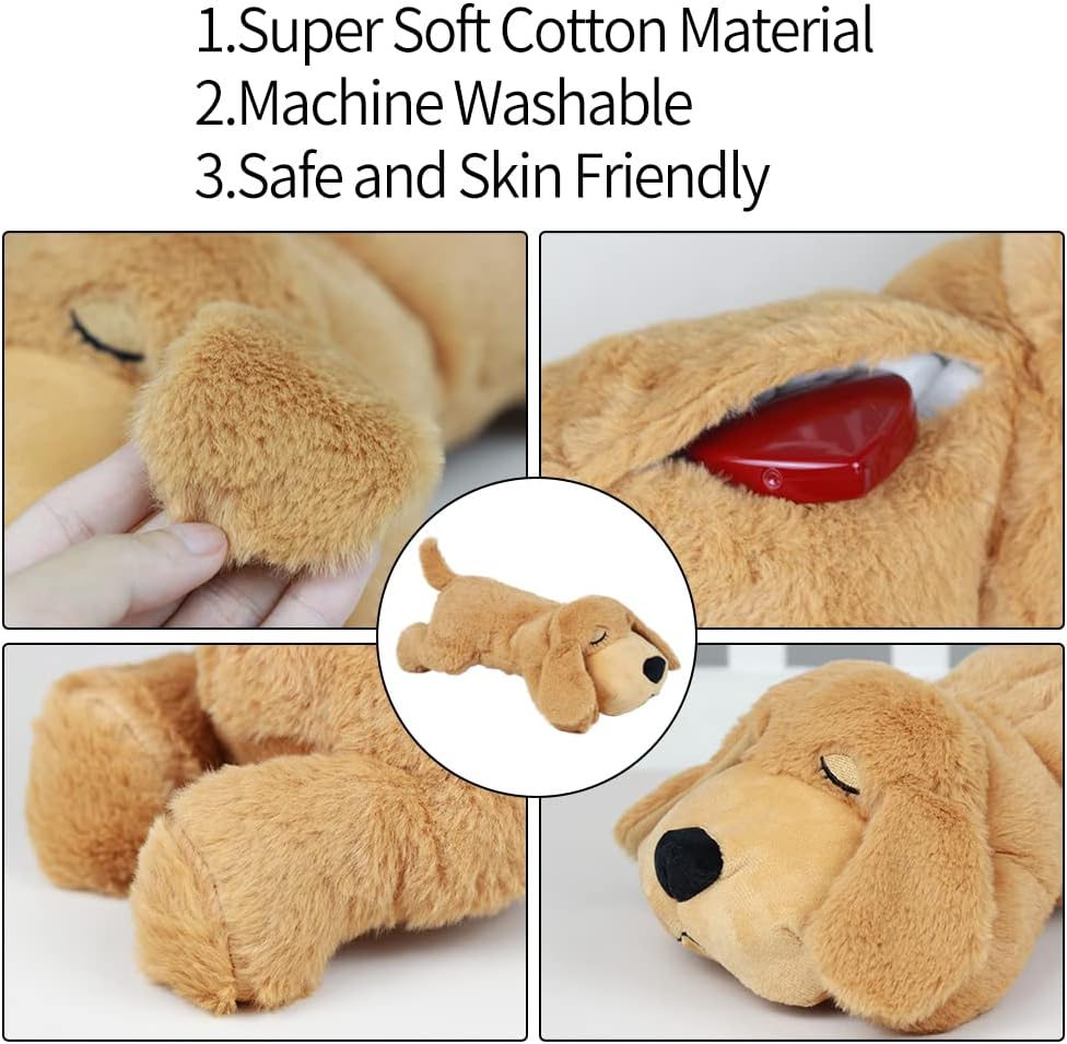 IFOYO Heartbeat Simulator,Heartbeat Pet Soothing Dog Plush Sleep Aid