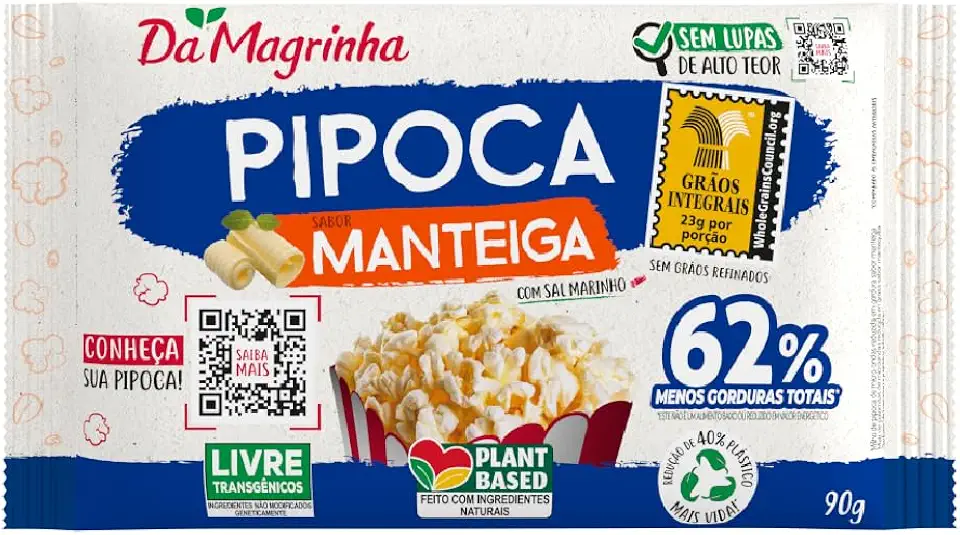 Pipoca de Micro-Ondas da Magrinha Sabor Manteiga 90G