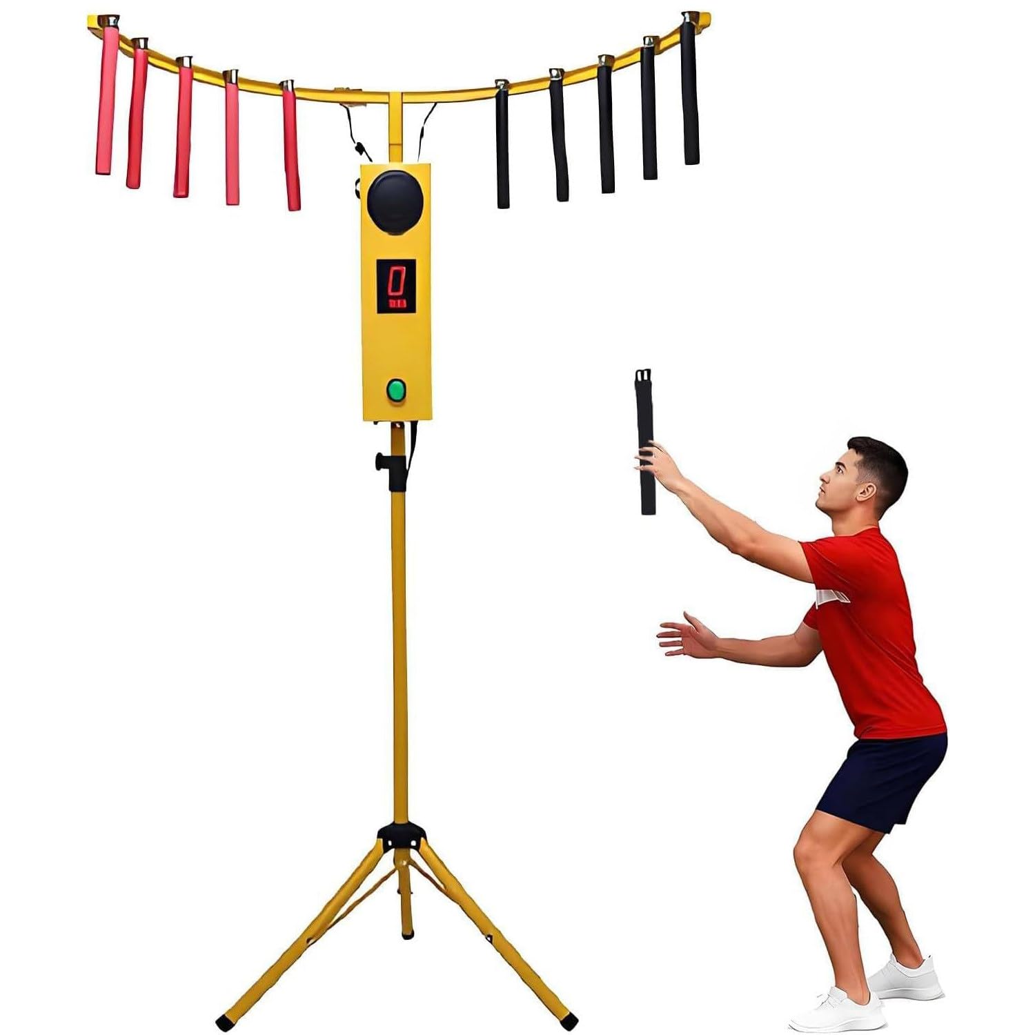 Hand-Eye Coordination Training Game, Adjustable Catch Stick Machine Yellow