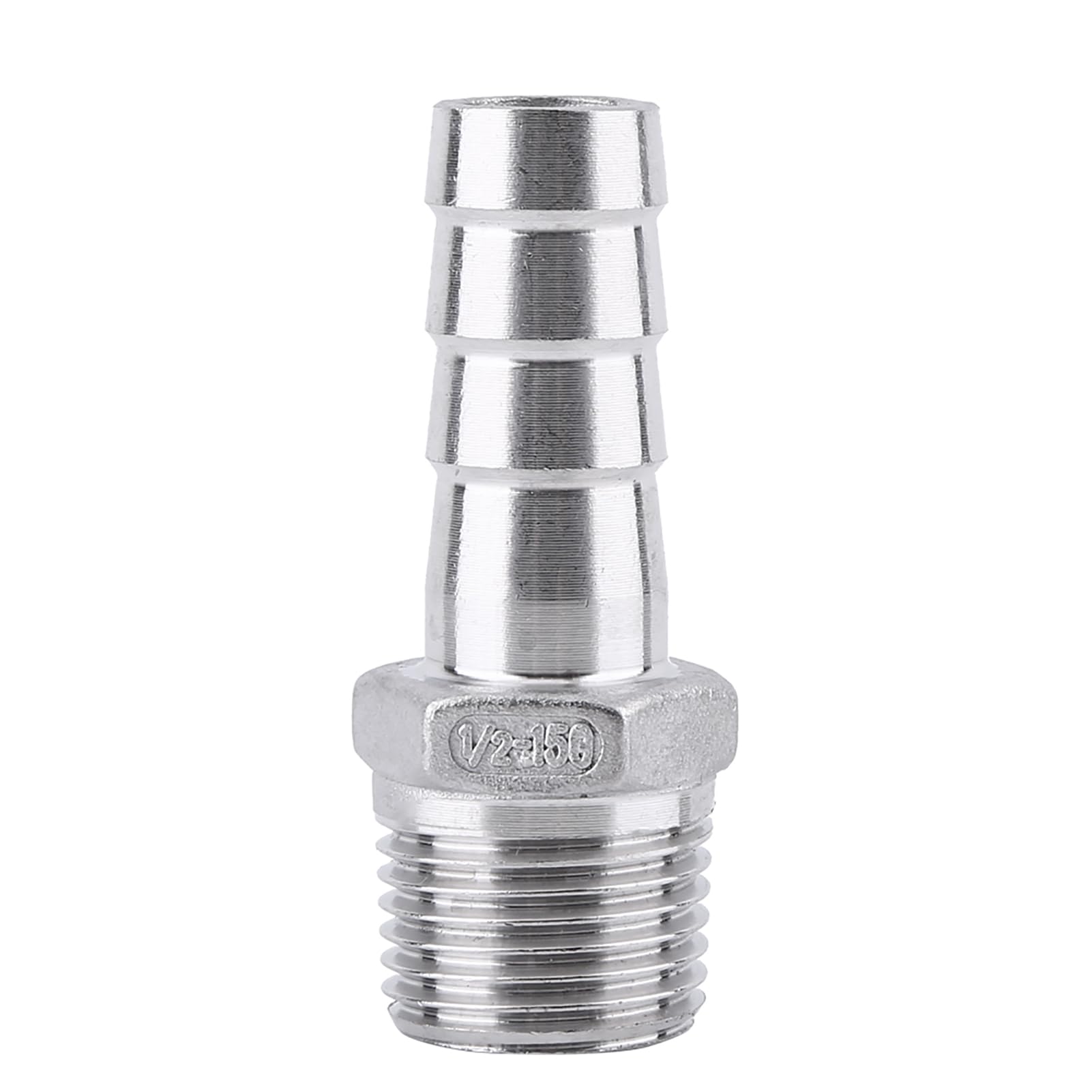YYntlort Stainless Steel SS304 Male Thread Pipe Fitting Hose Tail Connector BSP Quick Joint Plumbing Engineering (1/2''*15mm)