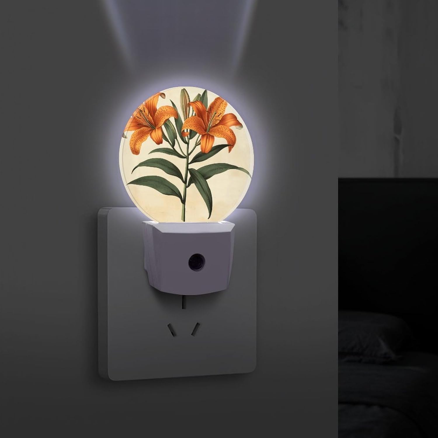 Orange Lily Plant Plug-in LED Nightlight Wall Night Light image 4