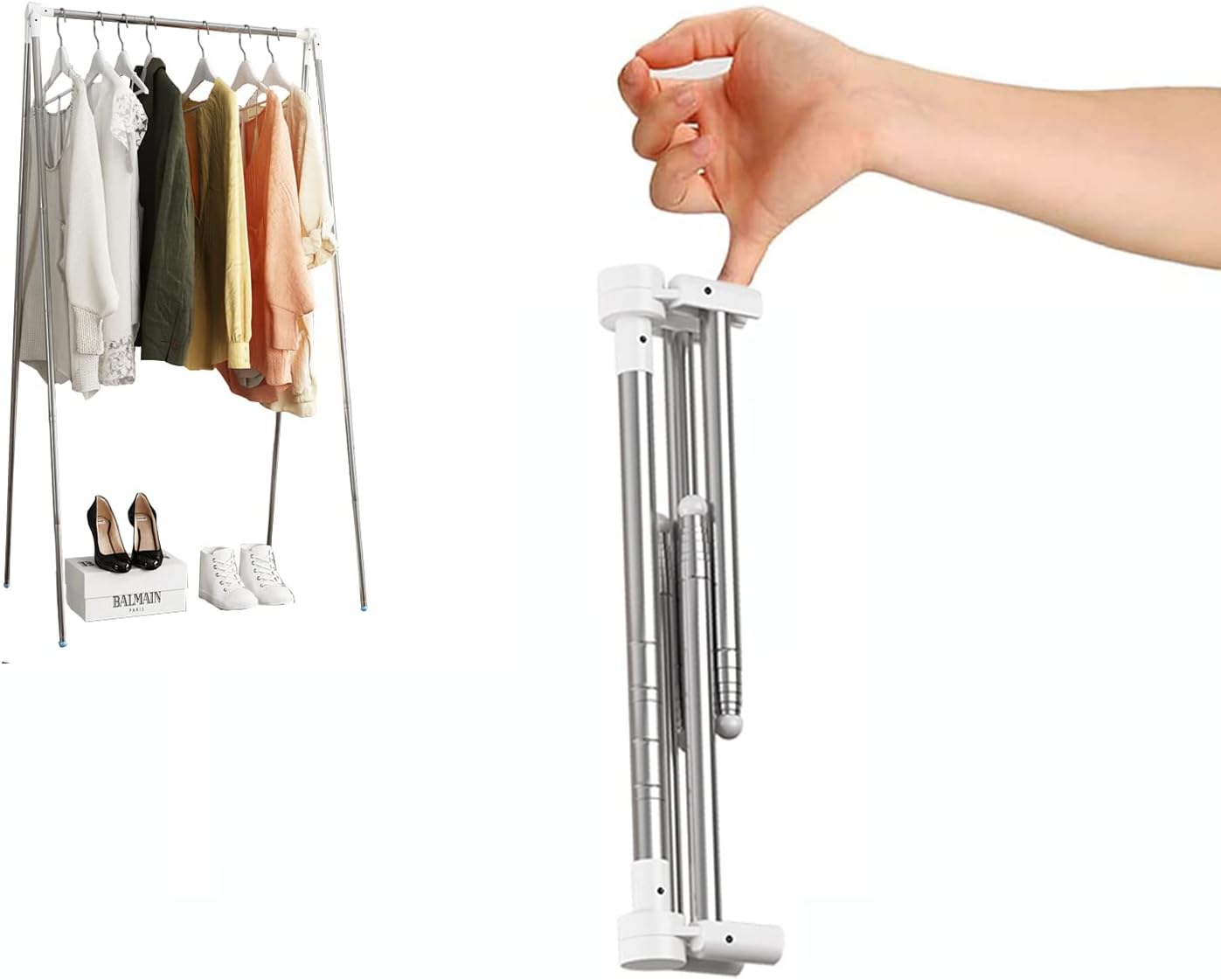 Ligtchser Portable Travel Garment Rack,Folding Clothes Rack for Dance