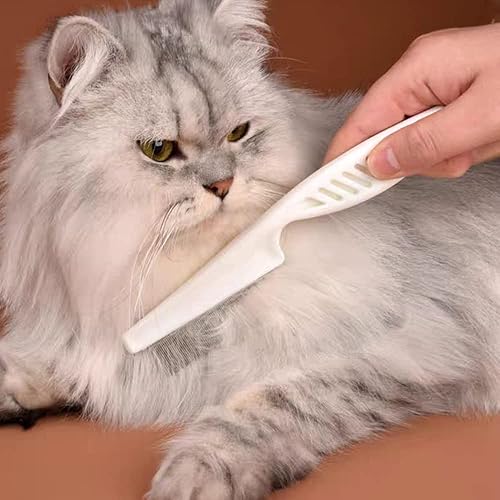 Miniatura 3 de Peine multifuncional para mascotas  Nuevo peine mágico de acero inoxidable con dientes finos para perros y gatos (1 par, blanco), eliminación de