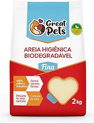 Areia Biodegradável De Milho E Mandioca Fina Great Pets 2kg