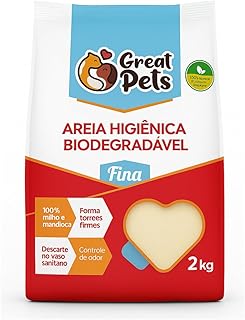 Areia Biodegradável De Milho E Mandioca Fina Great Pets 2kg