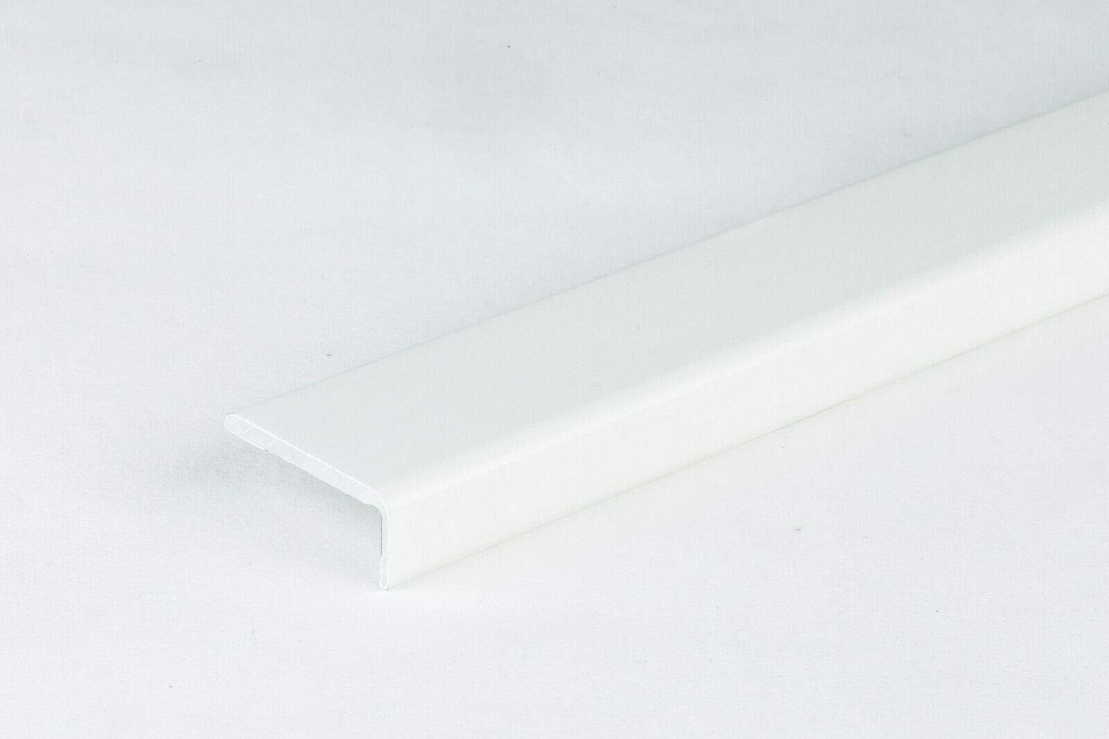 2 Meters SELF-Adhesive Wood Effect Anodized Threshold Laminate Floor Edge Profile Stop End TMW Profiles (White Matt)