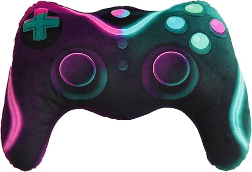 Meeting Story Cojín de felpa con forma de controlador de videojuegos para niños y niñas, decoración de habitación de jugadores, para sofá, silla de