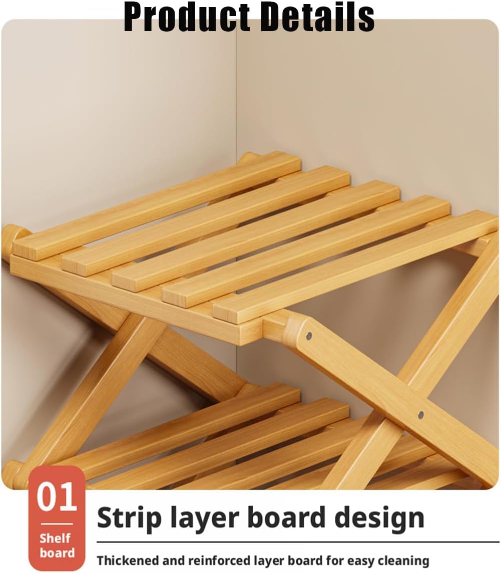 The 9-Tier No-Assembly Bamboo Rack (56in), Instant Setup, Upgrade and Reinforce, Zero Assembly Required, Multifunctional Storage Rack, Space-Saving 9 Tier Bamboo Shoe Rack, Built to Last (Nature, 6)