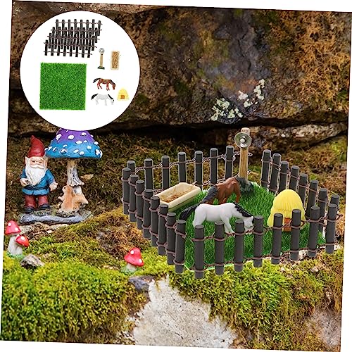 Vaguelly 1 Conjunto De Celeiro De Cavalo Pequeno Em Miniatura Modelo De Fazenda DIY Kit Estável Em M