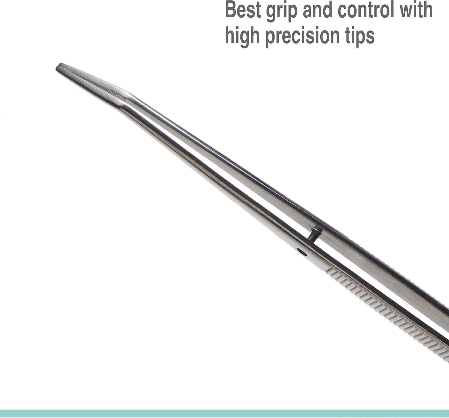 Beaditive 6-inch Sewing Machine Tweezers Set (10-PC) Serrated Bent Tips | Professional Grade, High Precision | Stainless Steel