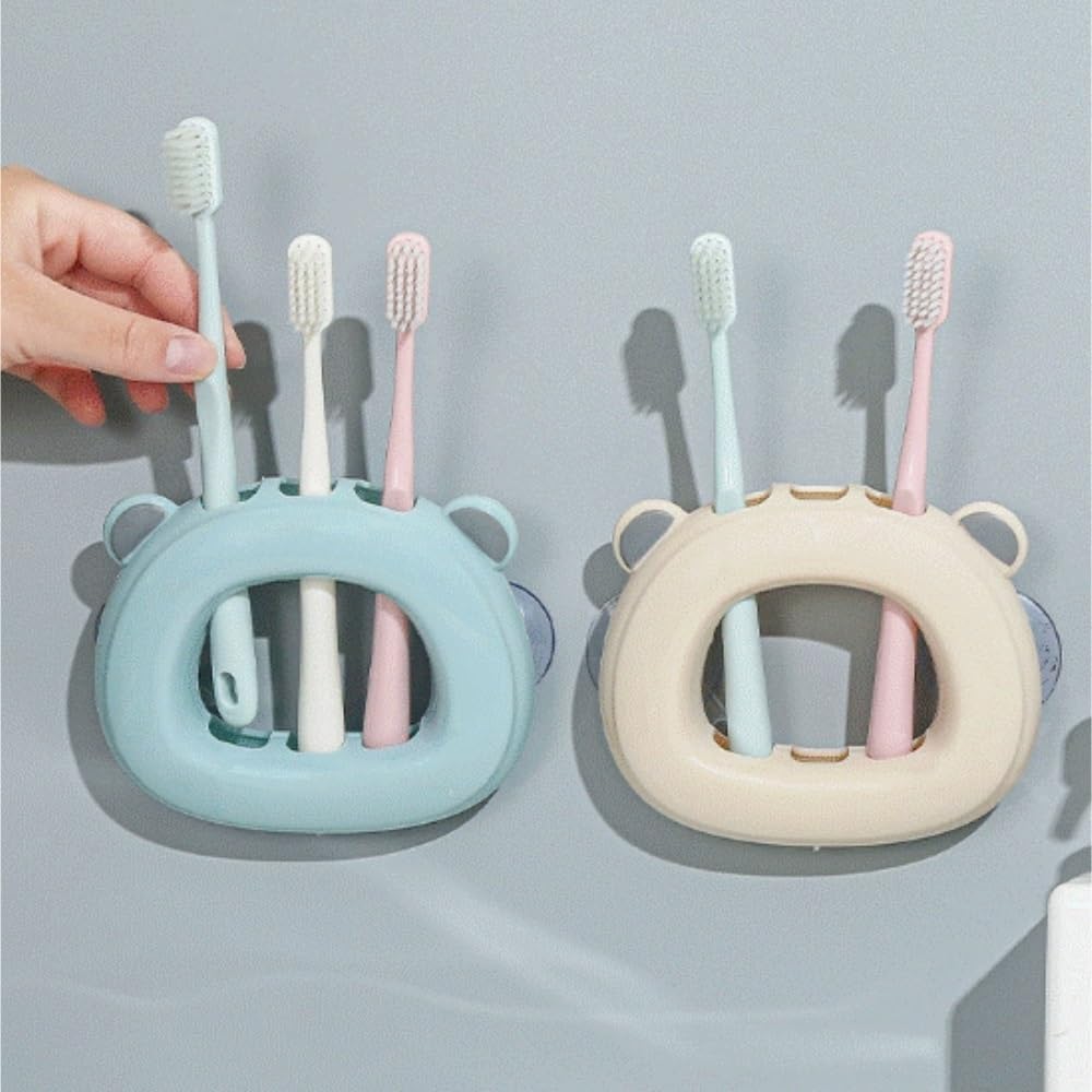 Porta Spazzolino Portaspazzolino Portaspazzolino Da Parete Con Ventosa, Portaoggetti Bagno, Scolapiatti Accessori da Bagno(Pink)