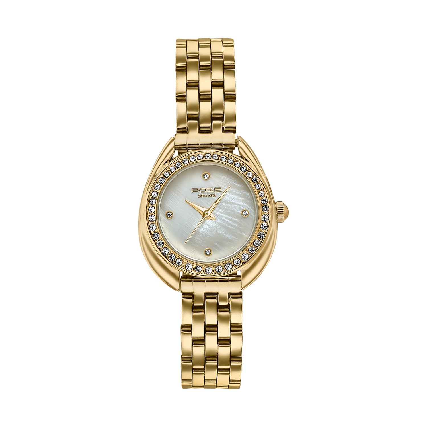 Sonata Poze 7 Analog White MOP Dial Rose Gold Sheet Metal Strap Watch for Women - SP80151YM01W - Review, Price and Buying Guide