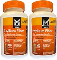 Vista 1 de Member's Mark Fiber Capsules 2Pack (400 unidades) La cáscara de psyllium es el suplemento de fibra #1 recomendado por los médicos.