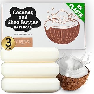 TINOQ Baby wash and Shampoo | Organic Baby Soap Bar | HYPOALLERGENIC Sensitive Skin | Shea Butter & Coconut Oil | Fragranc...