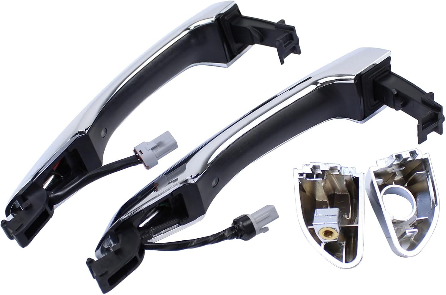 ApplianPar Front Left Driver and Right Passenger Side Exterior Door Handle with Smart Key Chrome for Hyundai Tucson 2016-2021