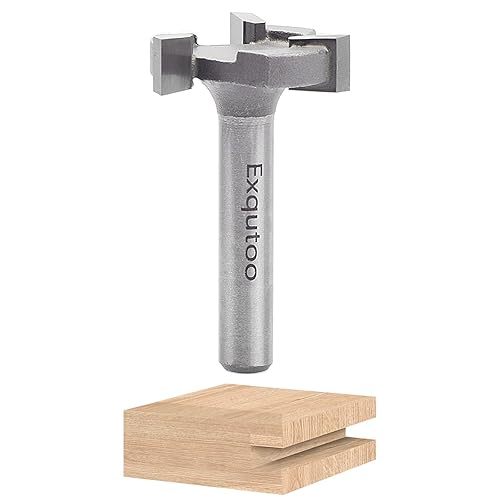 Exqutoo - Brocas de ruteador de superficie con mango de 1.0 in de diámetro de corte en forma de T, para fresado de madera