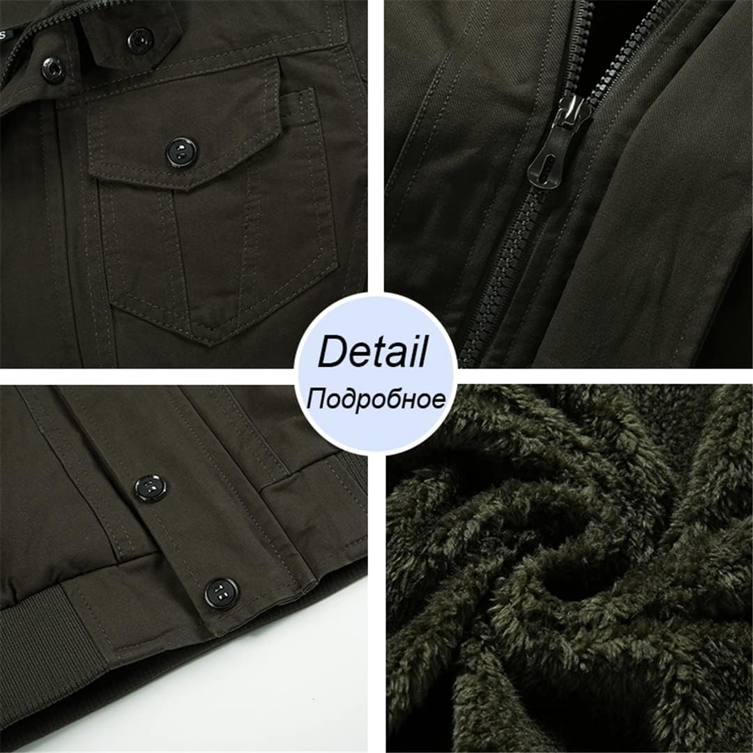 Men Winter Casual Warm Thick Fleece Bomber Jacket Mens Military Cotton Jackets Men Cargo Jacket Windbreaker Coat