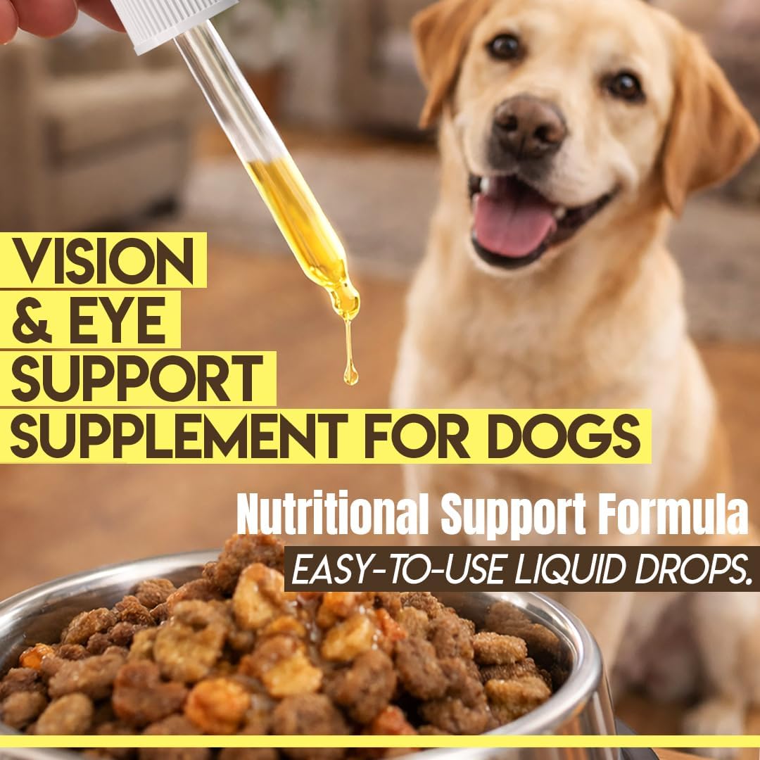 Aura Pets Advanced Vision Formula for Dogs, Bilberry Extract + Lutein + Zeaxanthin, Supports Clear Vision & Helps Support Eye Clarity in Dogs with Cloudy-Looking Eyes, 50ml (1.69 fl oz)