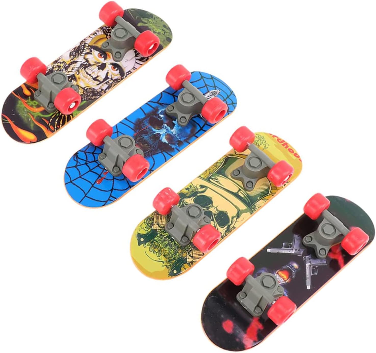 StartTAU 4PCS Finger Board Finger Skateboard Mini Skateboard Fingerboards Deck Truck Parrot