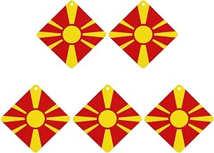 Macedonia Flag Car Aromatherapy Tablets-Hanging Air Lasting Fresh Fragrance Card Suitable for Car Pendant Decoration
