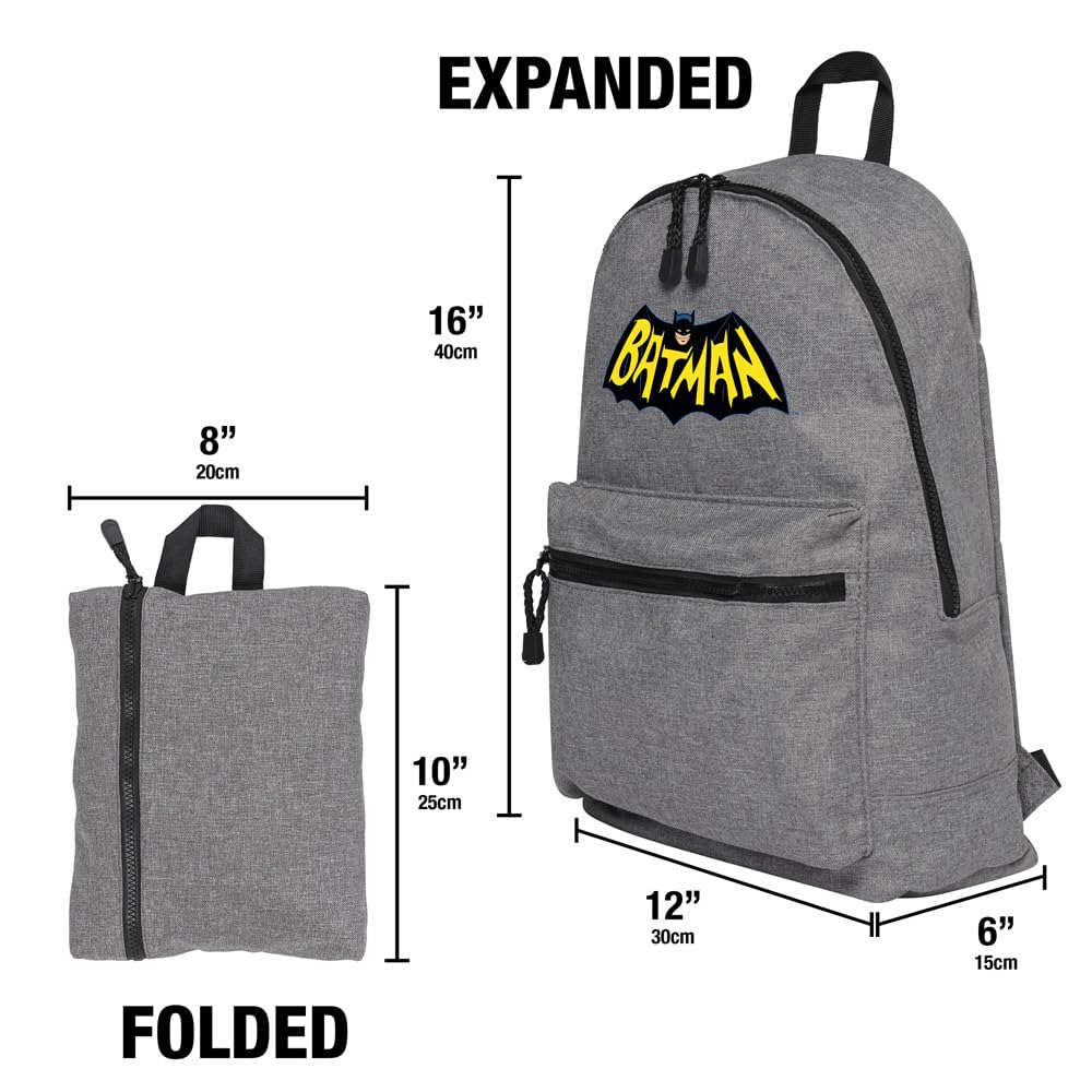 LOGOVISION Batman 1966 Serie TV Logo Zaino Leggero per Lavoro Scuola Uso quotidiano Pieghevole per Viaggio, Sportivo, mélange, Compatto
