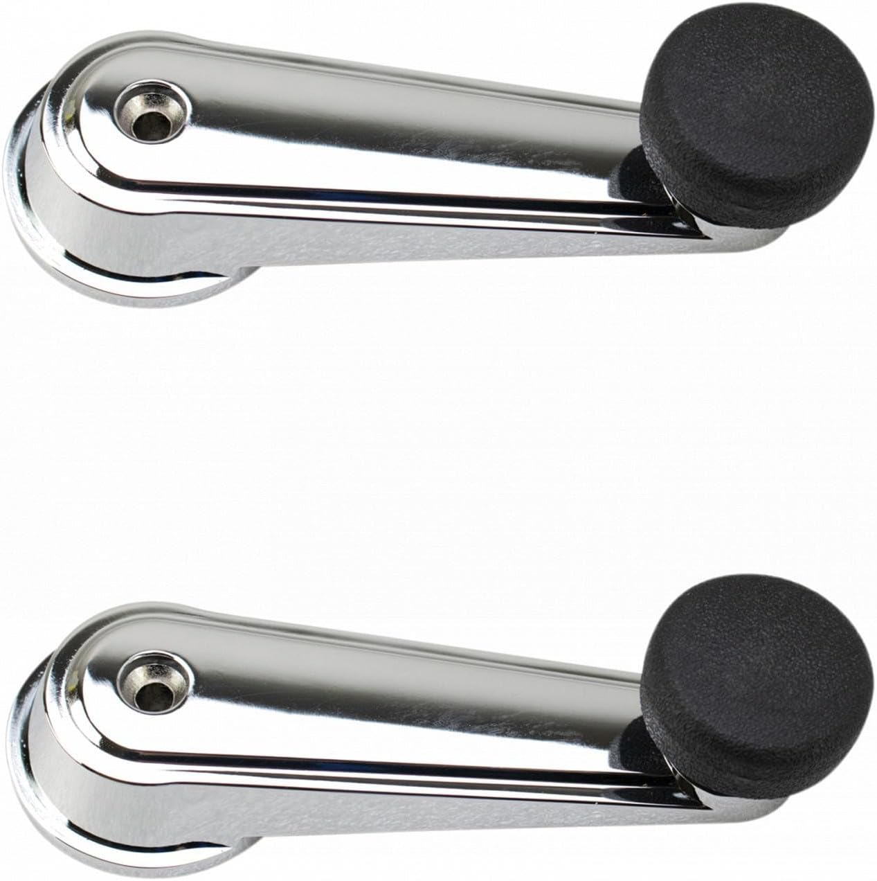 TRQ Window Crank Handle Set Chrome & Black Compatible with 1995-2003 Mack CH 2008-2009 CHU 2001-2007 CV 2006-2007 CXP CXU GU7 GU8