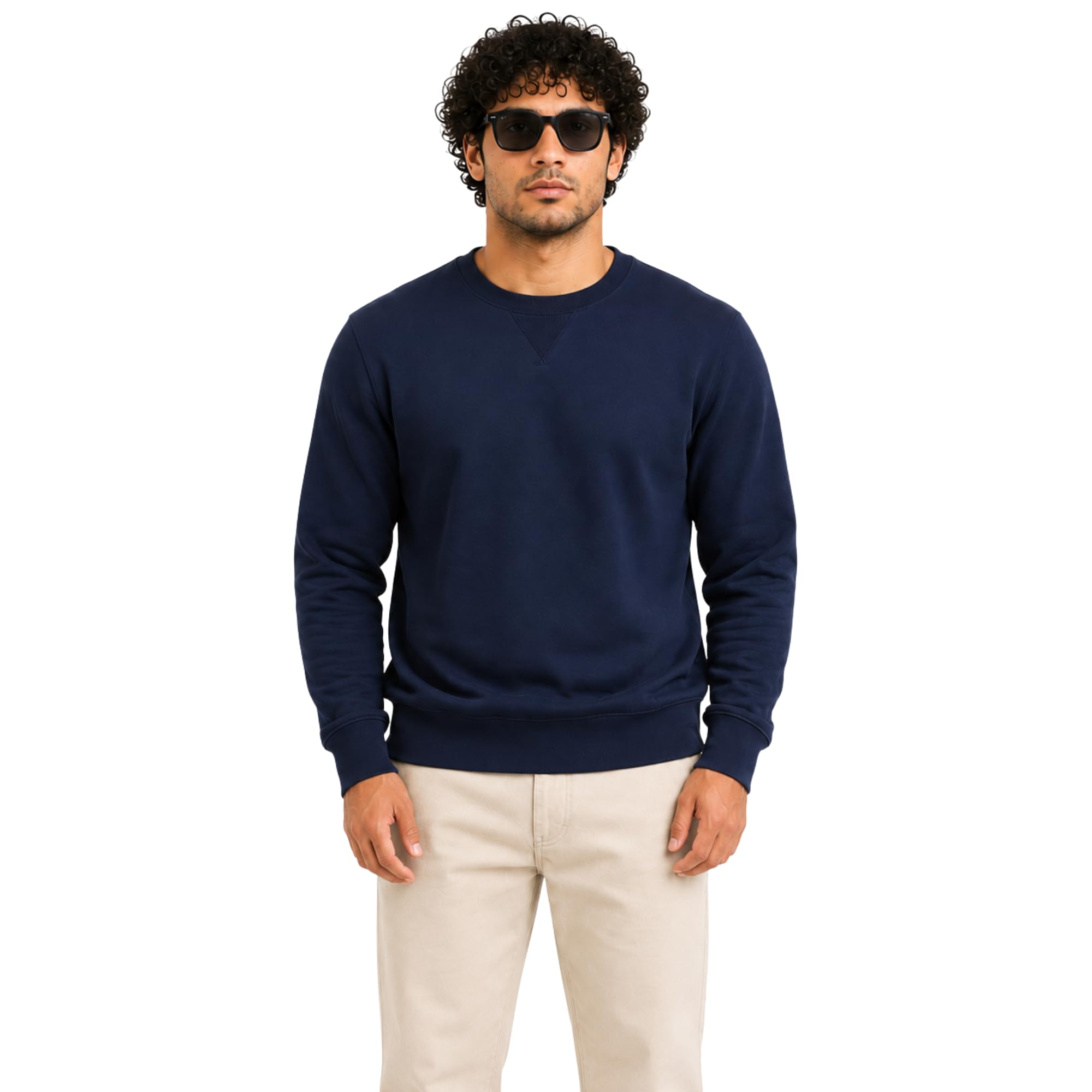 Men's Solid Round Neck Full Sleeve Sweatshirt | Cotton Blend | Regular Fit | Casual Everyday Wear-picture-30