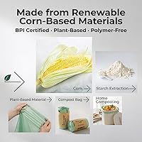 Vista 6 de Bolsas de basura compostables para contenedores de compost de cocina, bolsas de compost pequeñas de 1.3 galones para contenedor de encimera, bolsas