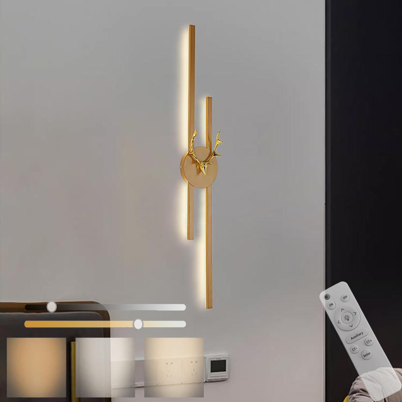 Evita luces molestas con el aplique de pared led regulable con mando de 80cm 8