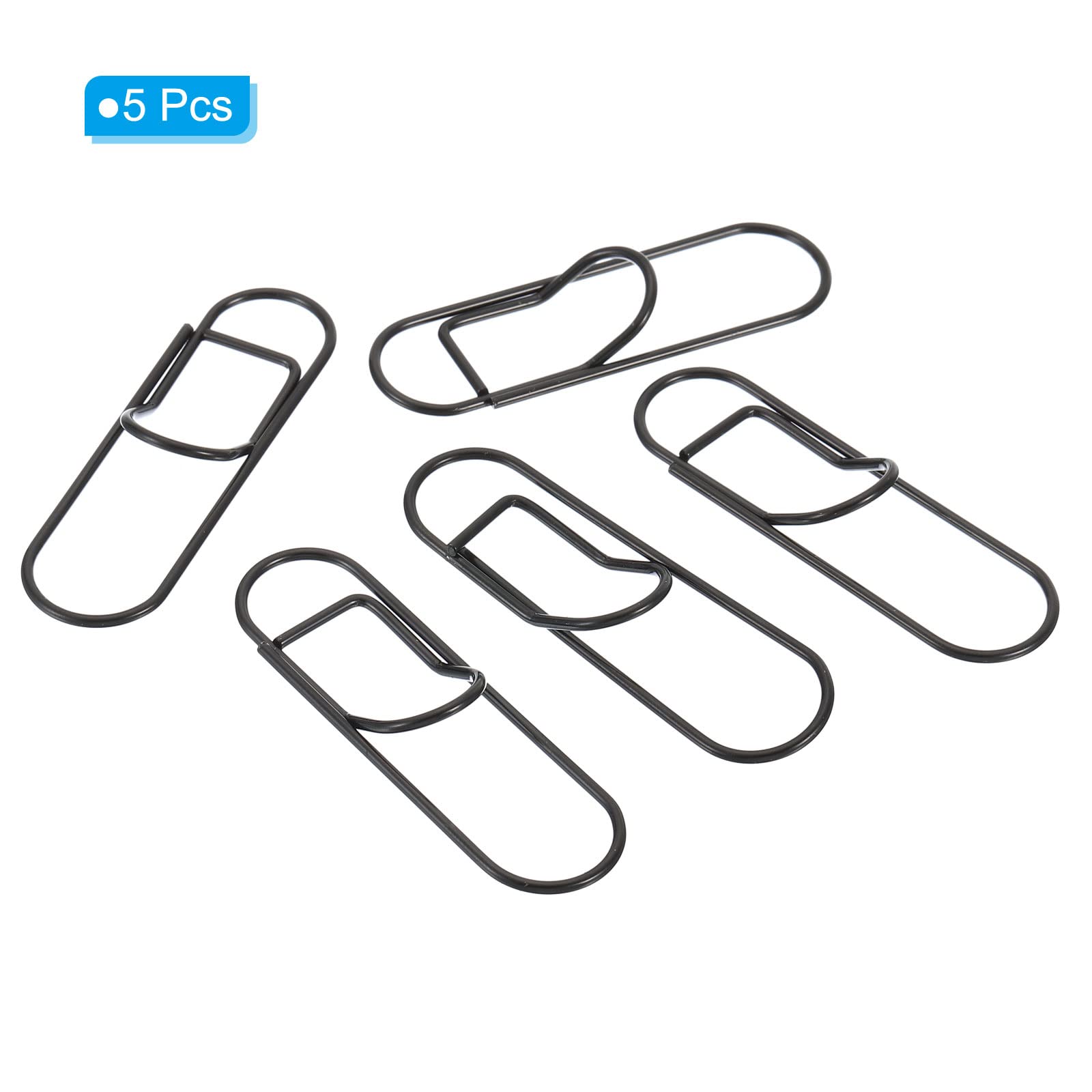 PATIKIL 2" Metal Pen Clip, 5 Pack Pen Holder Clip Pencil Clip Pen Clip Holder Pen Holder for Notebook Clipboard Book Journal Black - Image 3