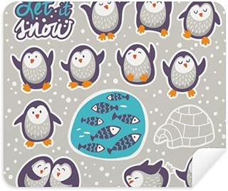Cartoon Penguin Fish Snow Animal Cleaning Cloth Screen Cleaner 2pcs Suede Fabric