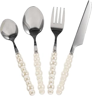 PRETYZOOM Essential Steak Cutlery Kit Western Dinnerware Fork Spoon Knife Tableware Stainless Steel Home Restaurant