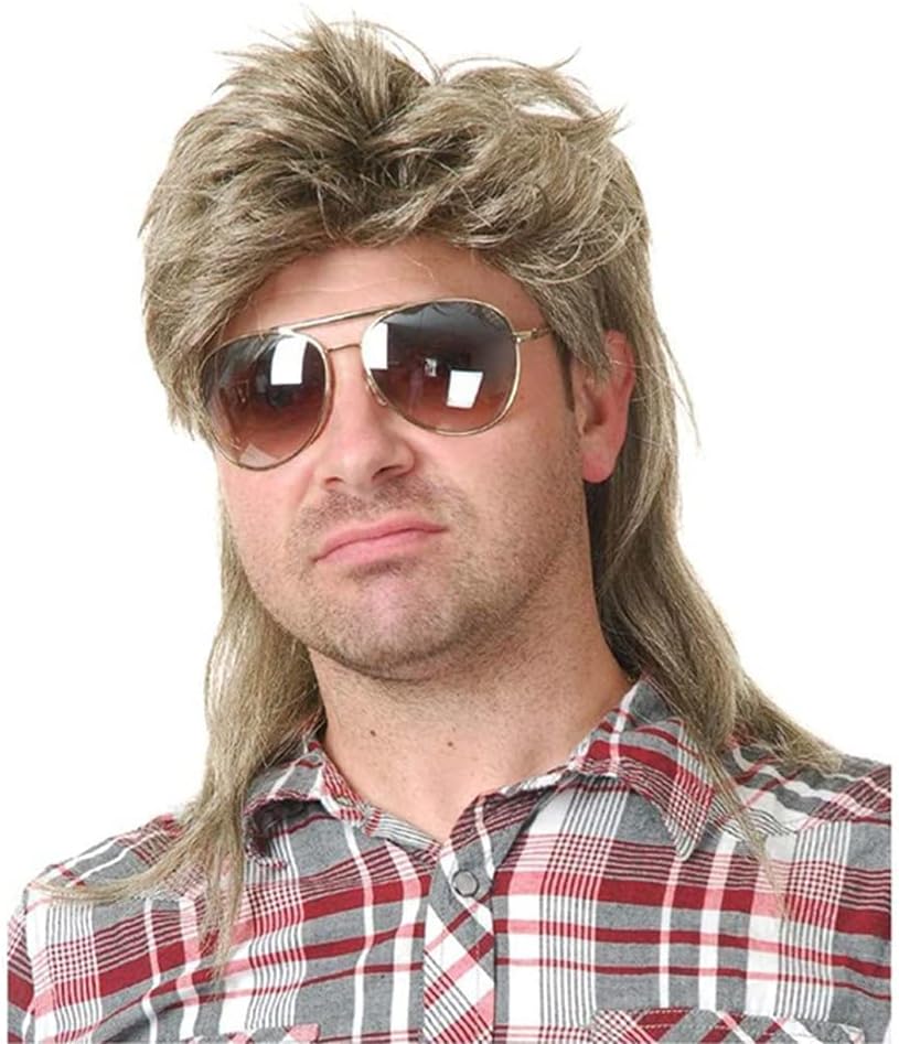 80-იანების სტილის მამაკაცის პარიკი (Mullet)