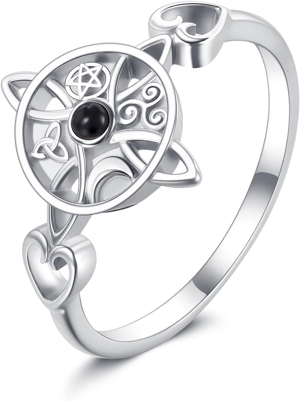 Witches Knot Ring 925 Sterling Silver Witches Celtic Knot Ring Irish Pagan Wiccan Valentine's Day Jewelry for Women-7 8