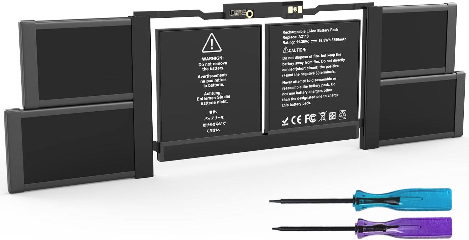 JOTACT A2113 A2141 99.8Wh Laptop Battery Compatible with MacBook Pro 16-inch A2141 Release 2019 2020 Year EMC 3347 MVVL2 MVVL2LL/A MVVK2 MVVK2LL/A MVVM2 MVVM2LL/A MVVJ2 MVVJ2LL/A 11.36V 8790mAh