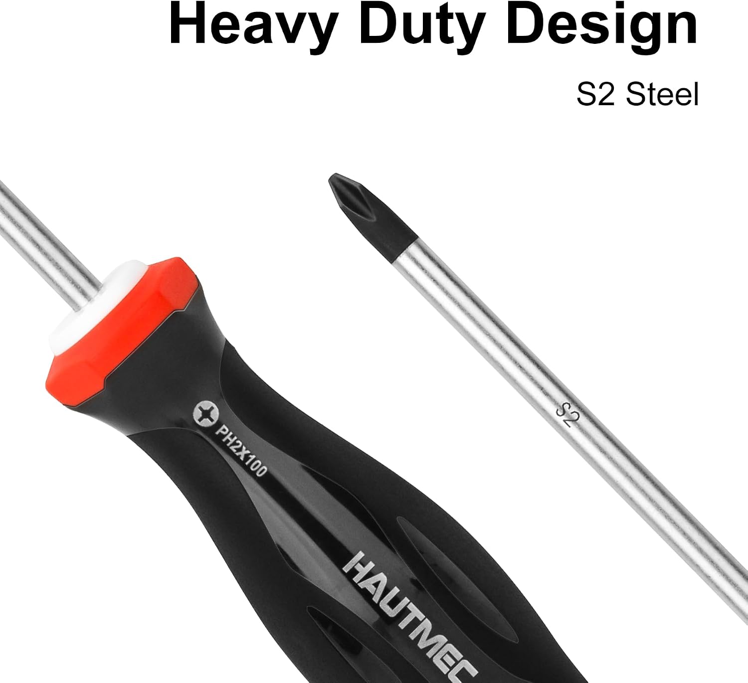 HAUTMEC 7PCS Pro Magnetic Screwdriver Set With Forged S2 Shanks, Magnetic Tips Screw Driver Set and Tri-Material Cushion Grip for Automotive Repair and Site Renovation