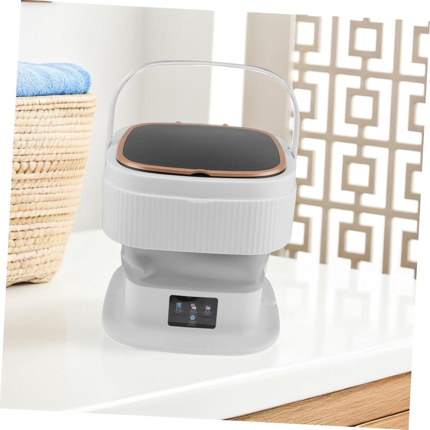Portable Mini Washing Machine Compact Laundry Machine with Automatic Modes for Clothes Underwear Socks Space-saving Design for Apartments Dorms Hotels