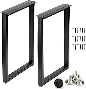 HOMEKAYT Metal Table Legs - Heavy Duty T Shape Iron Desk Legs for Industrial, Dining, Modern Coffee, Office Tables (2Pcs
