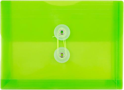 Vista 239 de Sobres de plástico con botón y cuerda, Variados Paquete de 6 colores surtidos